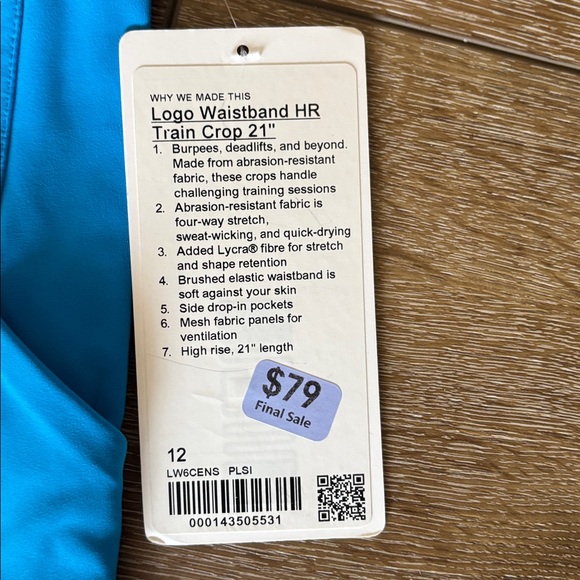 Lululemon Waistband HR Train crop 21” in POOLSIDE blue - Picture 4 of 6